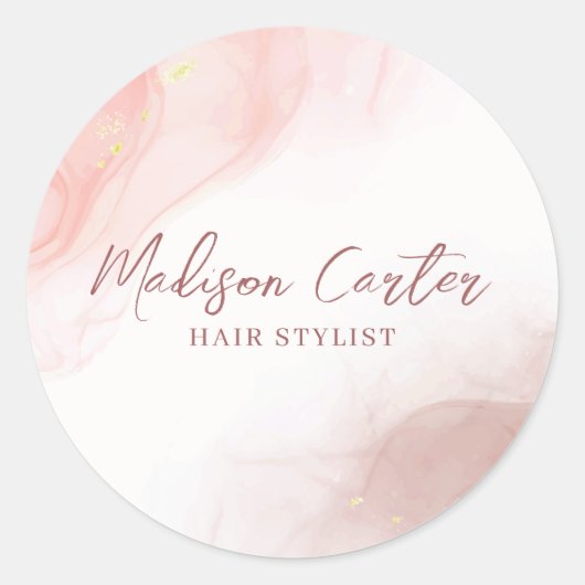 Abstrakte Alkoholtupfer Runder Aufkleber (Vorderseite)