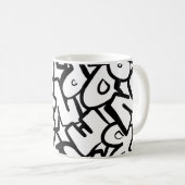 Abstrakte Alphabete Kaffeetasse (VorderseiteRechts)