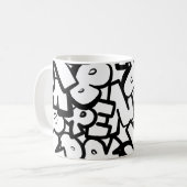Abstrakte Alphabete Kaffeetasse (Vorderseite Links)