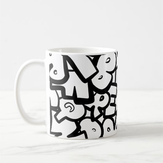 Abstrakte Alphabete Kaffeetasse (Links)