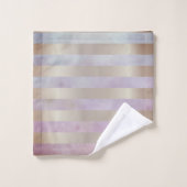 Abstrakte alte Blume Streifen in Wasserfarbe Badhandtuch Set (Waschlappen)