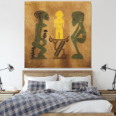 Abstrakte alte Vintage-afrikanische Stammes-Szene  Leinwanddruck (Insitu (Schlafzimmer))