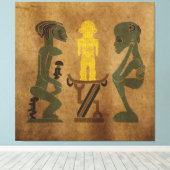 Abstrakte alte Vintage-afrikanische Stammes-Szene  Leinwanddruck (Insitu (Holzboden))
