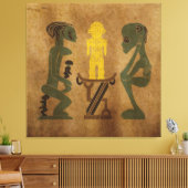 Abstrakte alte Vintage-afrikanische Stammes-Szene  Leinwanddruck (Insitu (Wohnzimmer))