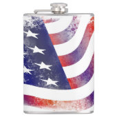 Abstrakte amerikanische Fahne Flachmann (Vorderseite)
