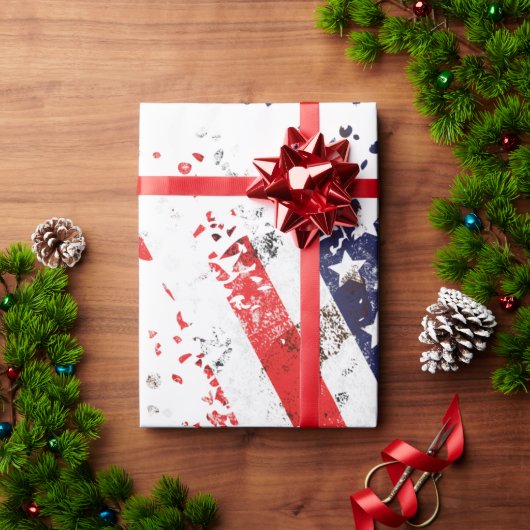 Abstrakte amerikanische Flag Art Print Geschenkpapier (Feiertagsgeschenk)