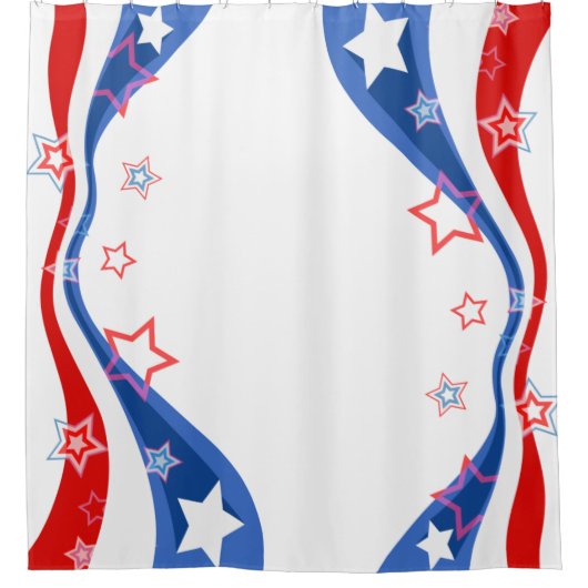 Abstrakte amerikanische Flagge Duschvorhang (Vorderseite)