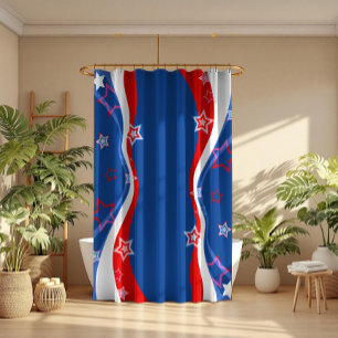 Abstrakte amerikanische Flagge Duschvorhang