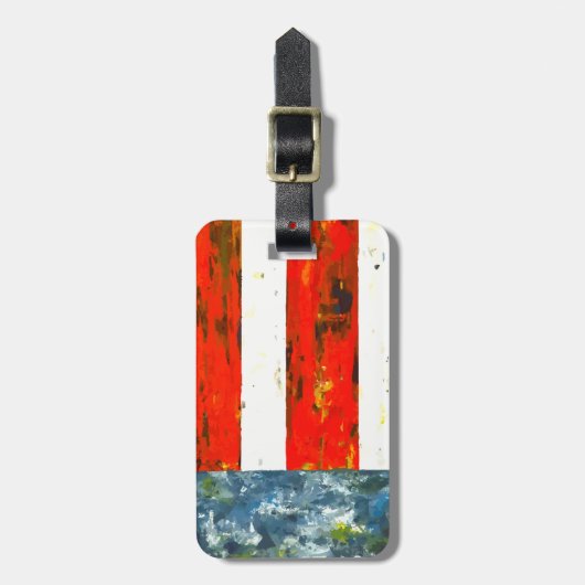 Abstrakte amerikanische Flagge Gepäckanhänger (Vorderseite vertikal)