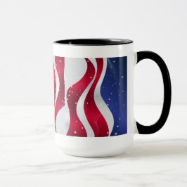Abstrakte amerikanische Flagge Rot Weiß & Blau Tasse