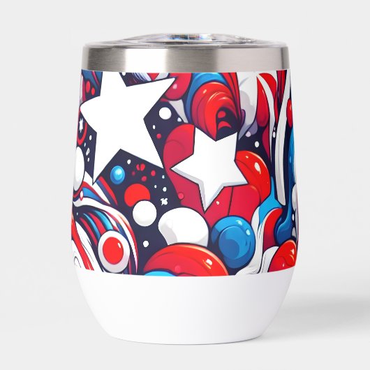 Abstrakte amerikanische Flagge rot, weiß und blau (Vorderseite)