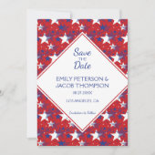 Abstrakte amerikanische Flagge Save The Date (Vorderseite)