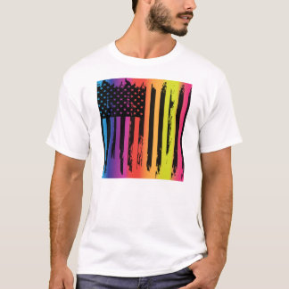 Abstrakte amerikanische Flagge T-Shirt