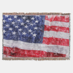 Abstrakte amerikanische Flagge, Wasserfarben Stil. Decke