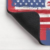 Abstrakte amerikanische Flaggen in Rot-Weiß und Bl Mousepad (Ecke)