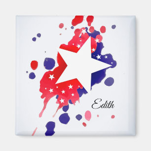 Abstrakte amerikanische Flaggen-US Flagge mit Name Magnet