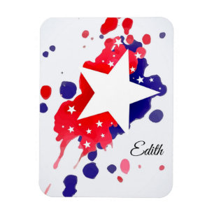 Abstrakte amerikanische Flaggen-US Flagge mit Name Magnet