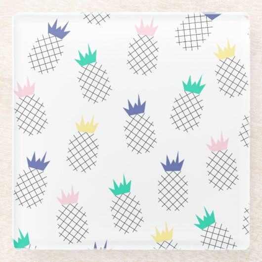 Abstrakte Ananas 2 Glasuntersetzer (Vorderseite)