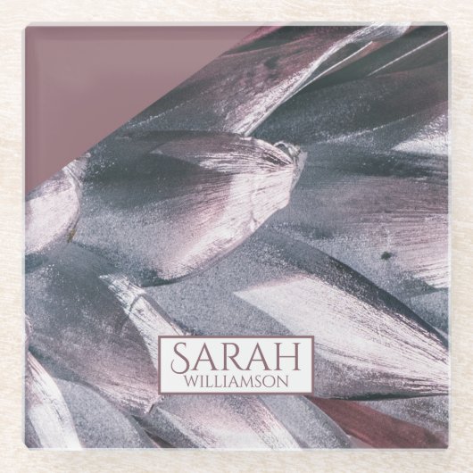 Abstrakte Ananas-Ananas-Spitzen Glasuntersetzer (Vorderseite)