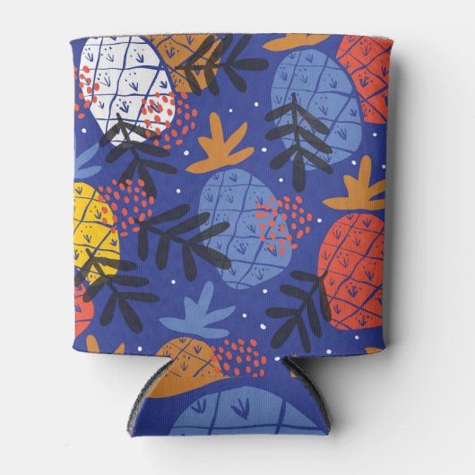 Abstrakte Ananas Blätter Vintages Muster Dosenkühler (Vorderseite)