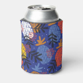 Abstrakte Ananas Blätter Vintages Muster Dosenkühler (Kanne Rückseite)