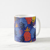 Abstrakte Ananas Blätter Vintages Muster Kaffeetasse (VorderseiteRechts)