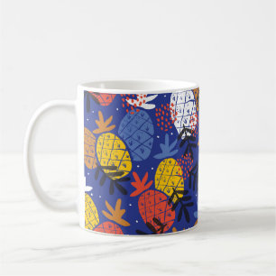 Abstrakte Ananas Blätter Vintages Muster Kaffeetasse