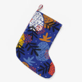 Abstrakte Ananas Blätter Vintages Muster Kleiner Weihnachtsstrumpf (Vorderansicht (hängend))