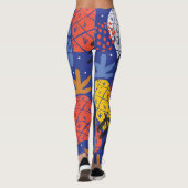 Abstrakte Ananas Blätter Vintages Muster Leggings (Rückseite)