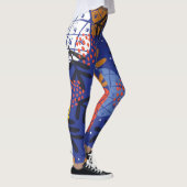 Abstrakte Ananas Blätter Vintages Muster Leggings (Rechts)