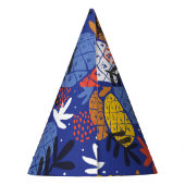 Abstrakte Ananas Blätter Vintages Muster Partyhütchen (Rückseite)