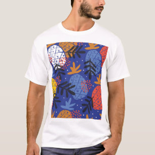 Abstrakte Ananas Blätter Vintages Muster T-Shirt