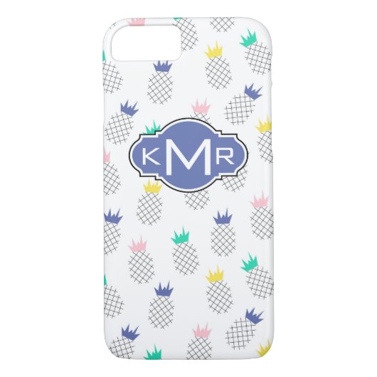 Abstrakte Ananas | Monogramm Case-Mate iPhone Hülle (Rückseite)