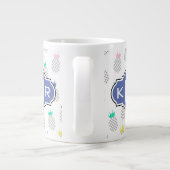 Abstrakte Ananas| Monogramm Jumbo-Tasse (Rückseite)