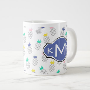 Abstrakte Ananas  Monogramm Jumbo-Tasse