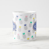 Abstrakte Ananas| Monogramm Jumbo-Tasse (Vorderseite)