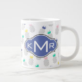 Abstrakte Ananas| Monogramm Jumbo-Tasse (Rechts)