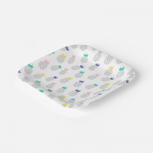 Abstrakte Ananas Pappteller (Gewinkelt)
