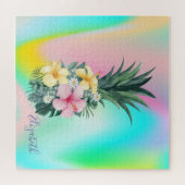 Abstrakte Ananas Tropische Blume Puzzle (Horizontal)