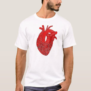 Abstrakte anatomische Herzlinienkunst T-Shirt