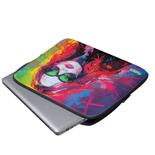 Abstrakte Angesagte Sonnenbrille Laptopschutzhülle (Vorne Knopf)