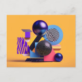 Abstrakte Anordnung mit farbenfrohen Kugeln Postkarte (Vorderseite)