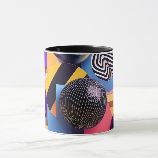 Abstrakte Anordnung mit farbenfrohen Kugeln Tasse (Zentrum)