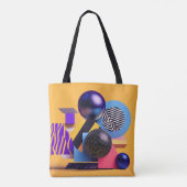 Abstrakte Anordnung mit farbigen Kugeln Tasche (Rückseite)