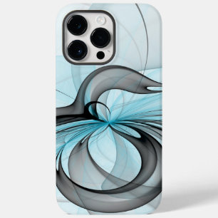 Abstrakte Anthrazitgraue Blaue Moderne Fraktal-Kun Case-Mate iPhone 14 Pro Max Hülle