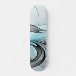Abstrakte Anthrazitgraue Blaue Moderne Fraktal-Kun Skateboard