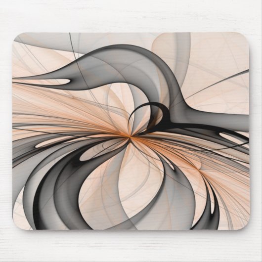 Abstrakte Anthrazitgraue Sienna Moderne Fractal-Ku Mousepad (Vorne)