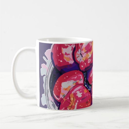 Abstrakte Äpfel Kaffeetasse (Links)