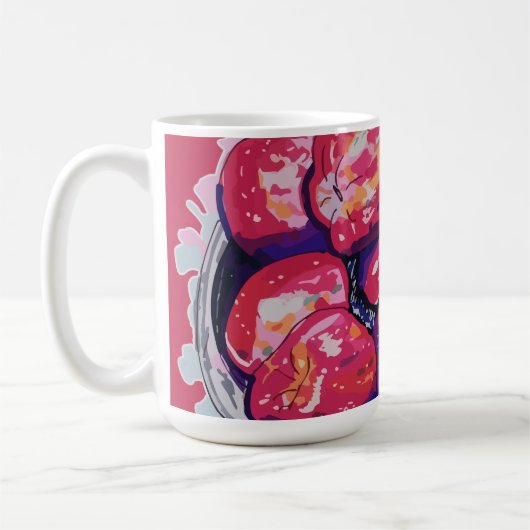 Abstrakte Äpfel Kaffeetasse (Links)