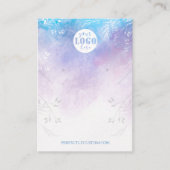 Abstrakte Aqua Blue Halskletterohrringe Visitenkarte (Vorderseite)